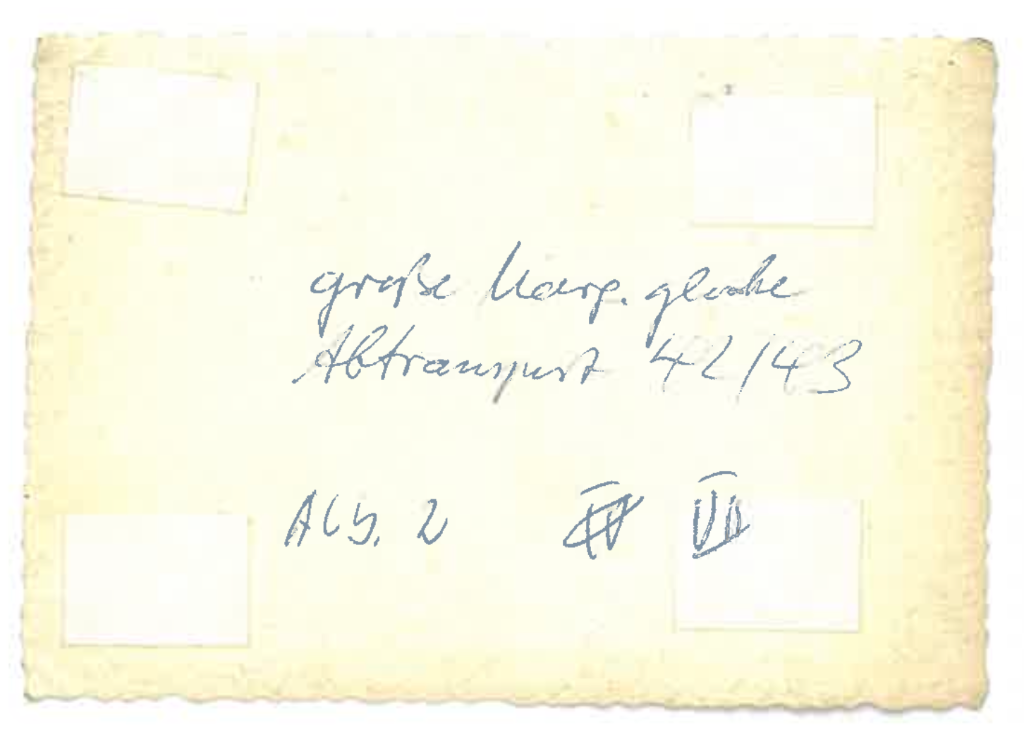 Handschriftliche Notiz zum Abtransport der Marienglocke